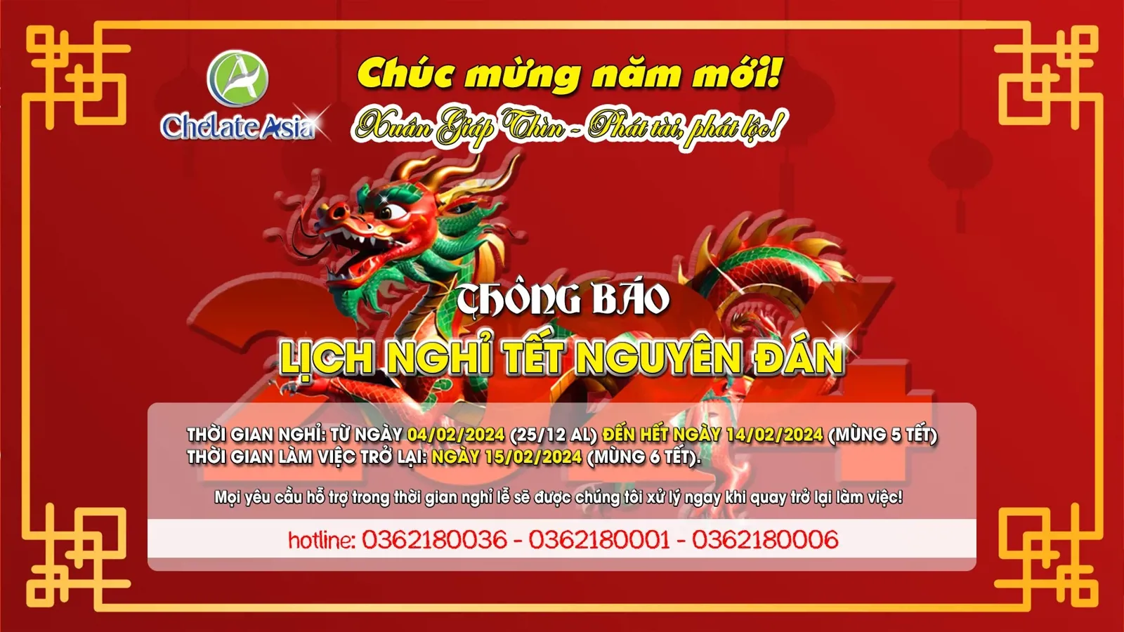 Lịch nghỉ Tết Nguyên Đán Giáp Thìn 2024