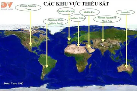 Khu vực thiếu sắt trên thế giới