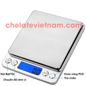 Cân điện tử mini (cân tiểu ly 0,1g-3,0kg) cân dùng cho nhà bếp, y tế, thí nghiệm