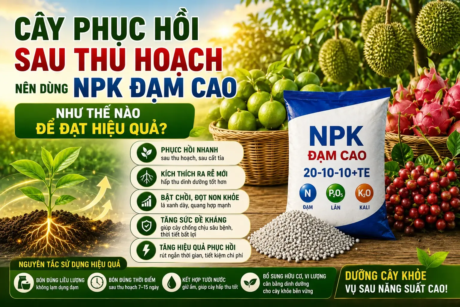 Phục hồi cây sau thu hoạch
